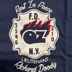 FDNY Lt. Richard Doody Memorial T-Shirt. Size L. Navy. NEW